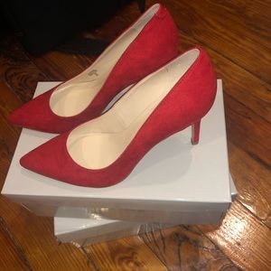 NEW Red Suede Marc Fisher Heels